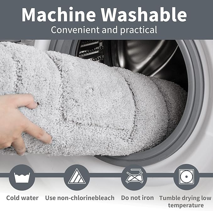 GRANNY SAYS Gray Bathroom Rugs, Bath Mats for Bathroom Non-Slip, Super Soft and Water Absorbent, Microfiber Bath Rugs, Machine Wash Dry, Large Bath Rugs for Floor, Tub and Shower 36 x 24