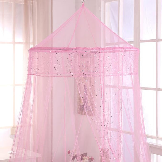 Cotton Loft Galaxy Kids Collapsible Hoop Sheer Bed Canopy, One Size, Pink