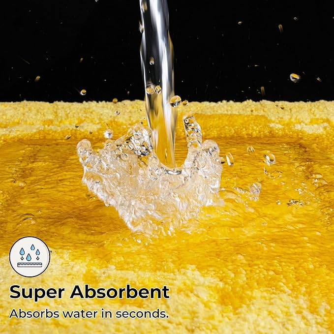 GRANNY SAYS Bathroom Rug Mat, 48" x 24" Non-Slip, Super Soft and Water Absorbent, Microfiber Bath Rug, Machine Washable, Large Bathroom Rug for Floor, Yellow