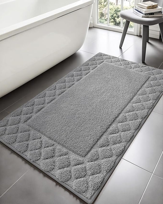Color&Geomety Large Bath Mats for Bathroom Non Slip 24"x36", Absorbent Gray Bathroom Rugs Washable, Luxury Bathroom Mat Shower Mat Outside Shower