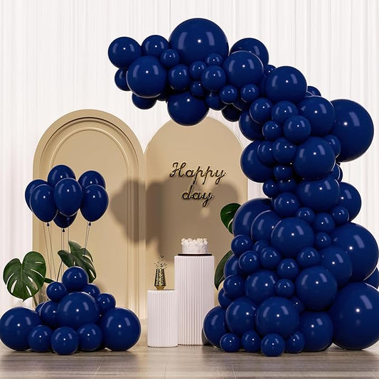 Navy Blue Balloons 145pcs Different Sizes 5in 10in 12in 18in Dark Blue Round Latex Balloon Arch Kit Garland for Graduation Wedding Baby Shower Birthday Party Decoration