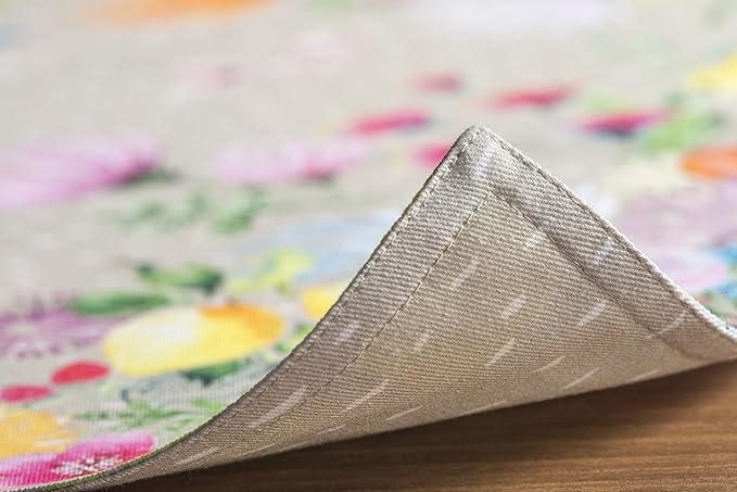 Maison d' Hermine Placemats Set of 4 100% Cotton Washable Cloth Place Mats, Reusable Table Mats for Kitchen Dining Decoration, Party, Wedding, Restaurant Spring/Summer (Jardin D'Ete - Fog, 13" x 19")