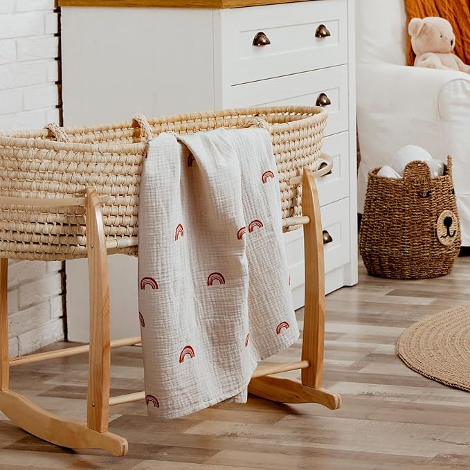 GLLQUEN BABY Muslin Swaddle Blankets for Boys and Girls, 2-Pack Baby Blankets for Girl Boy, Baby Receiving Blanket, Baby Swaddle Blanket Unisex, Newborn Essentials, Registry & Gift