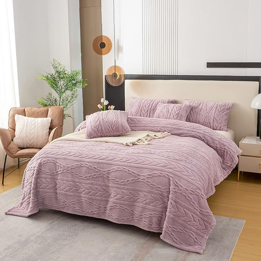 YUSOKI Sherpa Twin XL Blanket-3D Stylish Design Super Soft Fuzzy Cozy Warm Blanket Thick Plush Fluffy Furry Blankets for Teen Girls Women Couch Bed Sofa Chair Men Boys Gift(Rose Pink,65"x90")