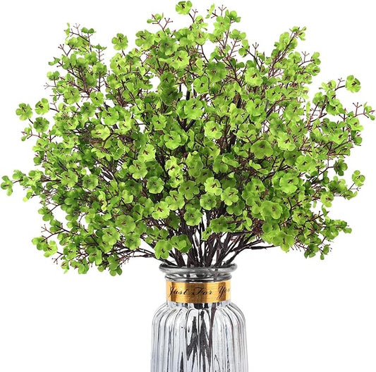Babys Breath Artificial Flowers, 8 Bundles Green Real Touch Fake Flowers Silk Flowers Bulk for Vase Home Office Wedding Spring Indoor Outdoor Centerpiece Table Party Decorations