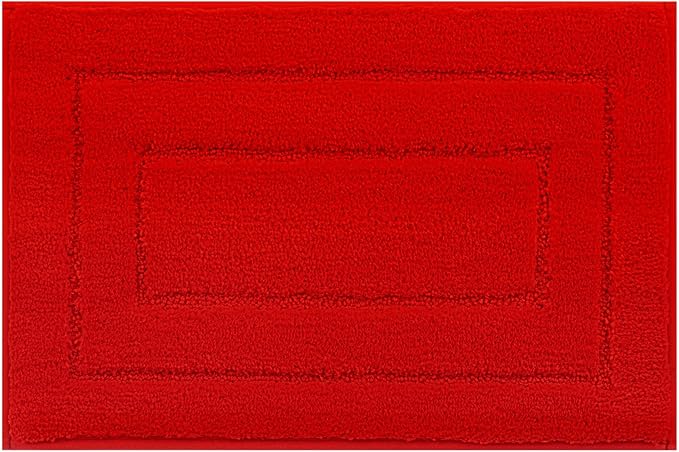 GRANNY SAYS Bathroom Rug, 16" X 24" Bath Rugs for Bathroom, Microfiber Cute Bath Mats, Washable Rug for Bath Tub, Bathroom Mat Non-Slip, Bath Decorations, Red