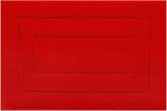 GRANNY SAYS Bathroom Rug, 16" X 24" Bath Rugs for Bathroom, Microfiber Cute Bath Mats, Washable Rug for Bath Tub, Bathroom Mat Non-Slip, Bath Decorations, Red