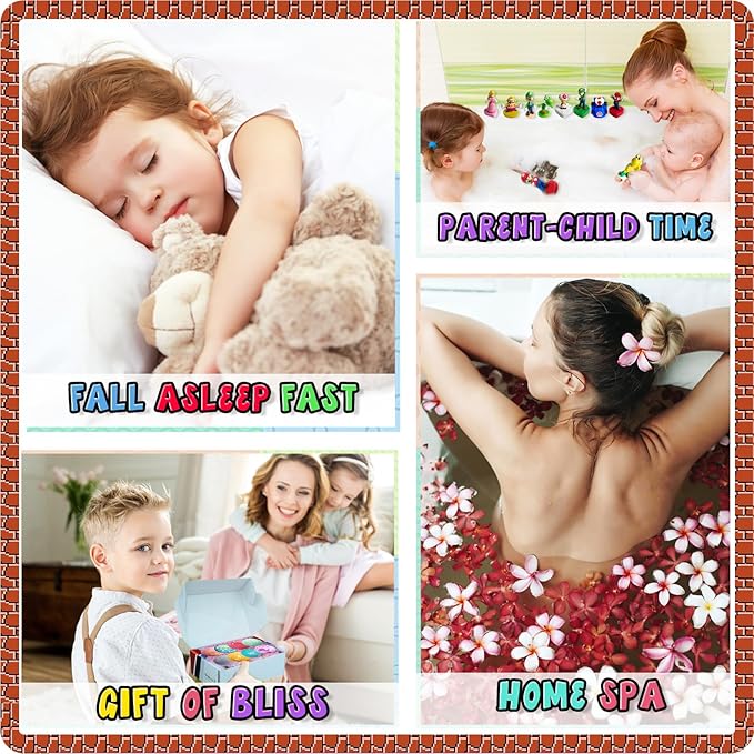 Bath Bombs for Kids: Mario Bath Bombs with Surprise Inside, Easter Bath Rich in Natural Essential Oils, Kids BathBombs Gift Set for Dry Skin Moisturize, Gifts for Toddlers (8 Pcs)