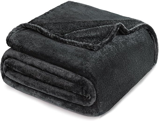 Exclusivo Mezcla Fleece Blanket Twin Size for Bed, Super Soft and Warm, All Season Use, Cozy, Plush, Lightweight, 60x80 Inches Dark Grey