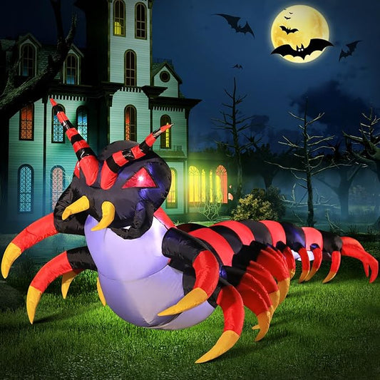 DomKom Halloween Inflatable Decorations, 8FT Centipede Outdoor Holiday Decor Blow Up Halloween Yard Decor, LED Lights Inflatables Outdoor Garden Lawn Halloween Decor