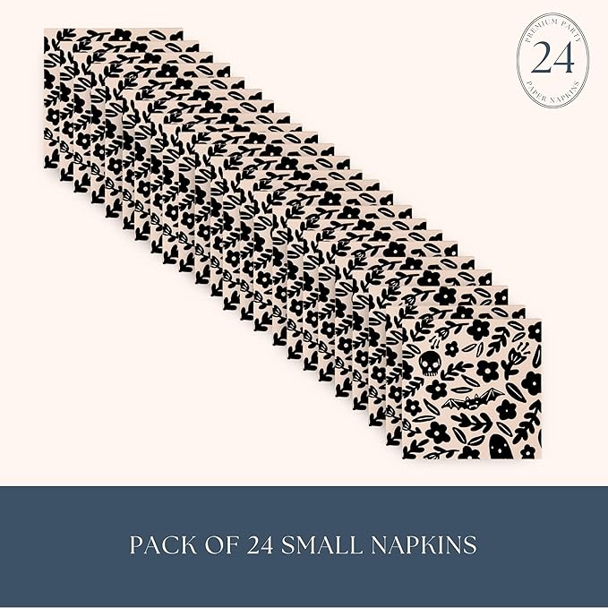 That Witch Halloween Paper Party Napkins by Bonjour Fete | Disposable Napkins, Small Napkin, Premium Party Supplies, Kids Halloween, Floral Accent, Halloween Decorations | 5"x5"