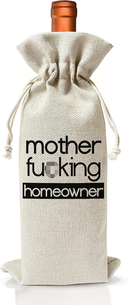 Housewarming Wine Bag - Housewarming Party Decorations - New Home Owner Gift - New House Congratulations decorations - Housewarming Party Supplies - Gift for Women Men - Realtor Gift - HiMo207