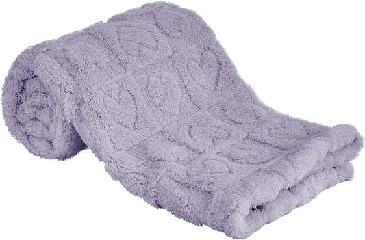 Fleece Baby Blanket Heart Checkered Blanket, Ultra Soft Cozy Baby Blankets for Girls Boys, Fluffy Infant Toddler Newborn Receiving Blankets for Crib Stroller 30”×40” (Purple)