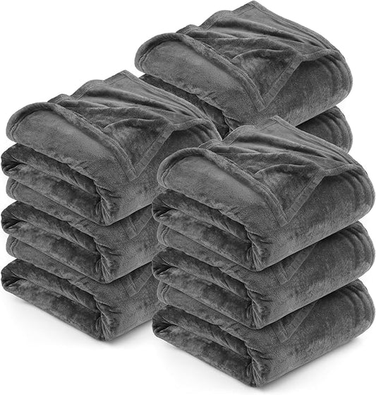 Utopia Bedding Grey 300GSM Fleece Blanket (King Size - 90x102 Inch) Luxury Soft Bed Blanket (Bulk Pack of 9)
