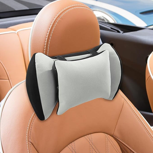 HOMBYS Car Neck Pillow for Driving,Universal Car Headrest Pillow for Cervical Support and Neck Pain Relief,Ergonomic Memory Foam Neck Pillow for Car Seat,Fit for Most Cars,Grey