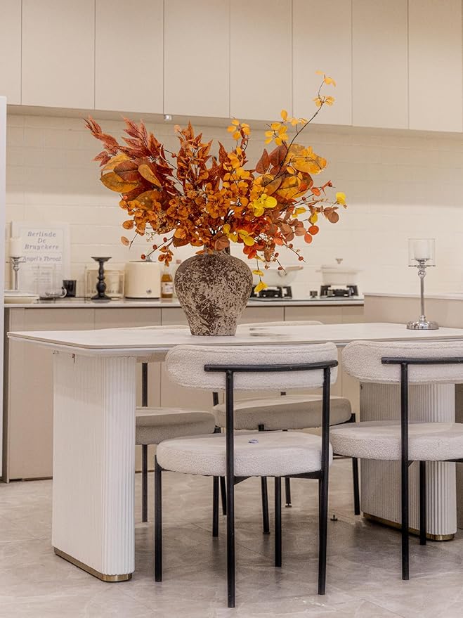 MISSPIN 12 PCS 30 inch Artificial Fall magnolia leaves Stems, Fall Decorations for Indoor Outdoor Halloween Thanksgiving Farmhouse Arrangement Decorations for Front Door Wedding Centerpieces in Autumn
