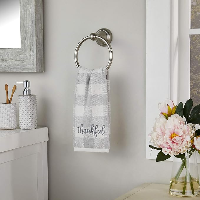 SKL Home by Saturday Knight Ltd. Thankful Plaid Hand Towel (2-Pack), Gray
