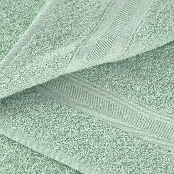 Quick-Dry, Soft & High Absorbent Bath Towels 27"x54" Cotton Turkish Bath Towel Set of 4 | Daily Use 100% Cotton Towels for Bathroom, Gym & More | Bathroom Towels Set (4 Pcs, Green)