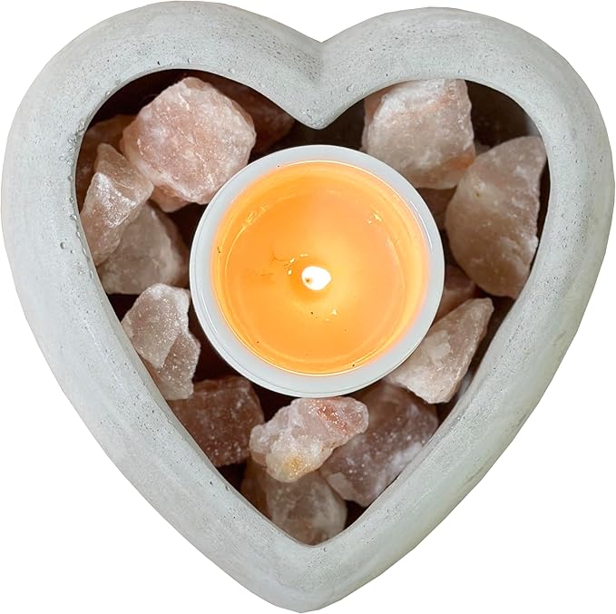 Admired By Nature 7.5" L Cement Heart Shape Planter, Concrete Planters, Indoor/Outdoor Stone Planter, Grey