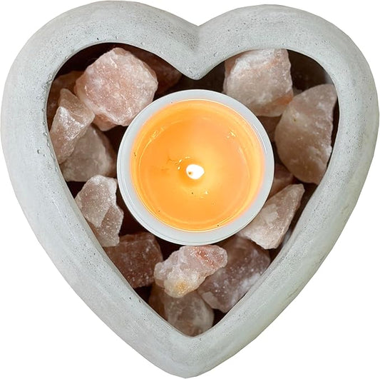 Admired By Nature 7.5" L Cement Heart Shape Planter, Concrete Planters, Indoor/Outdoor Stone Planter, Grey
