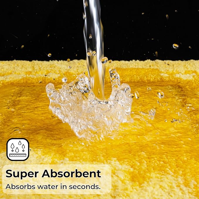 GRANNY SAYS Bathroom Toilet Rugs U Shaped, Bath Mats for Bathroom, Bath Rugs Non Slip Washable, Absorbent Microfiber Toilet Mat, Soft Plush Shaggy Bath Carpet, 20" x 24", Yellow