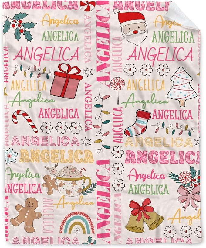 Custom Christmas Blanket | Personalized Holiday Blanket for Boys Girls | Plush Cozy Custom Name Blanket | Christmas Decor Personalized Gifts Name Blanket | 30"x40"-Toddlers/Crib Size
