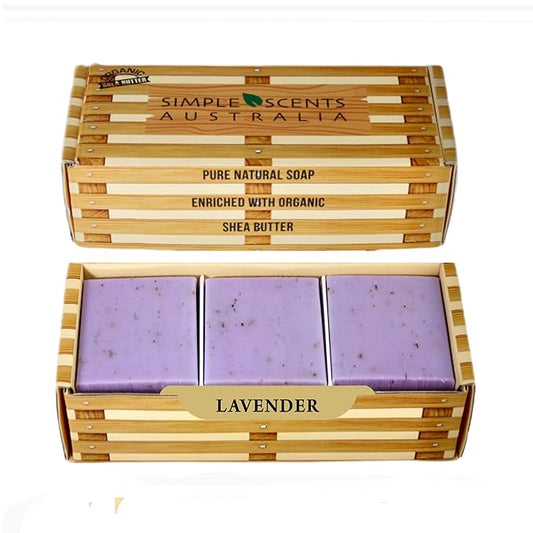 Lavender with Flowers Scented Natural Soap Bars (6 Bars), 3.5oz Moisturizing French Triple Milled Soap Bars Enriched with Shea Butter - Pure Plant Oil Bath & Body Soap Bars