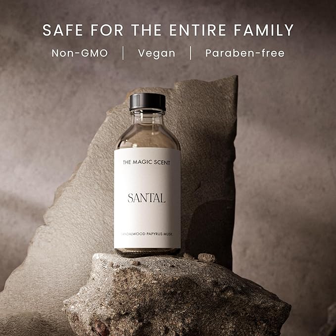 Santal Fragrance Oil - Diffuser Oil Scent - Cold-Air & Ultrasonic Santal Diffuser Oil - Santal Essential Oil Aroma Diffuser Oils Scents for Home - Sandalwood Oil - 4 fl oz, 120 mL