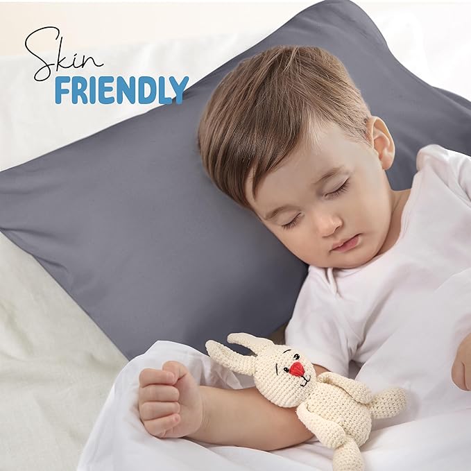 Utopia Bedding Toddler Pillow Cases - 2 Pack - Envelope Closure - Soft Brushed Microfiber Fabric - Shrinkage and Fade Resistant Pillow Covers 14 X 20 Inches (Toddler, Grey)