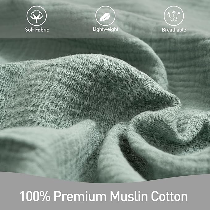 GLLQUEN BABY 2-Pack Muslin Swaddle Blankets for Unisex, Baby Swaddle Blanket for Boys and Girls, Soft Breathable Receiving Blankets Neutral, Newborn Essentials, Registry & Gift