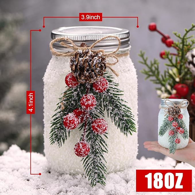 2 Sets Christmas Candles 18 oz Christmas Scented Candles Soy Mason Jar Candles Gifts for Women Farmhouse Xmas Decoration for Home Room Indoor Tables Forest Fragrance