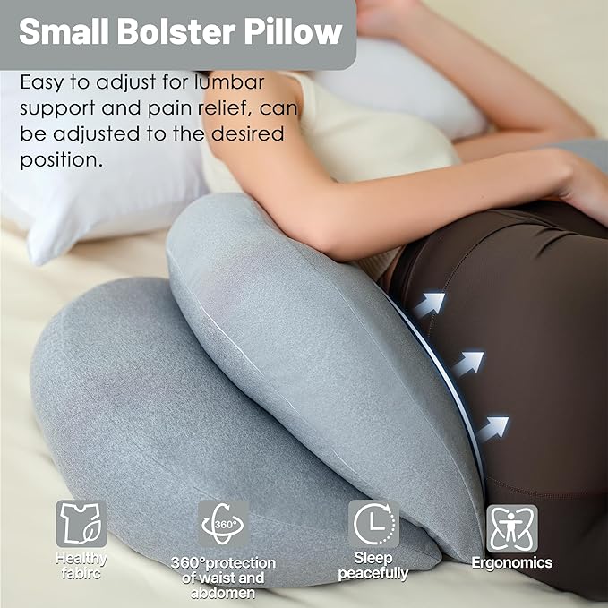 Pregnancy Pillow - Maternity Pillow for Pregnant Women, Pregnancy Body Pillow with Adjustable and Removable Cooling Cover, Support for Back, Legs, and Belly of Pregnant Women