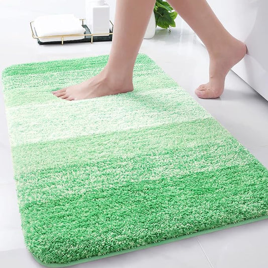 Arotive Microfiber Bathroom Rugs, Shaggy Soft and Absorbent Bath Rug, Non-Slip, Thick Plush Machine Washable Dry Bath Mats for Bathroom, Tub and Shower, 30x20, Green