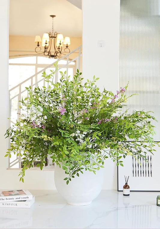 MISSPIN Artificial Flowers with Greenery Stems Faux Plants Indoor Branches for Tall Vase Ultra-Realistic, 12 Pcs Wedding Centerpieces, Home Decor & DIY Bouquets