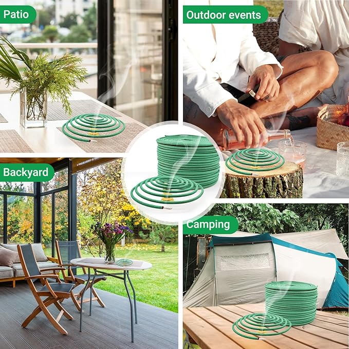 Citronella Incense coils, Made from Natural Plants, Suitable for Outdoor, Living Room, Terrace use (48 coils and Coil Holders)
