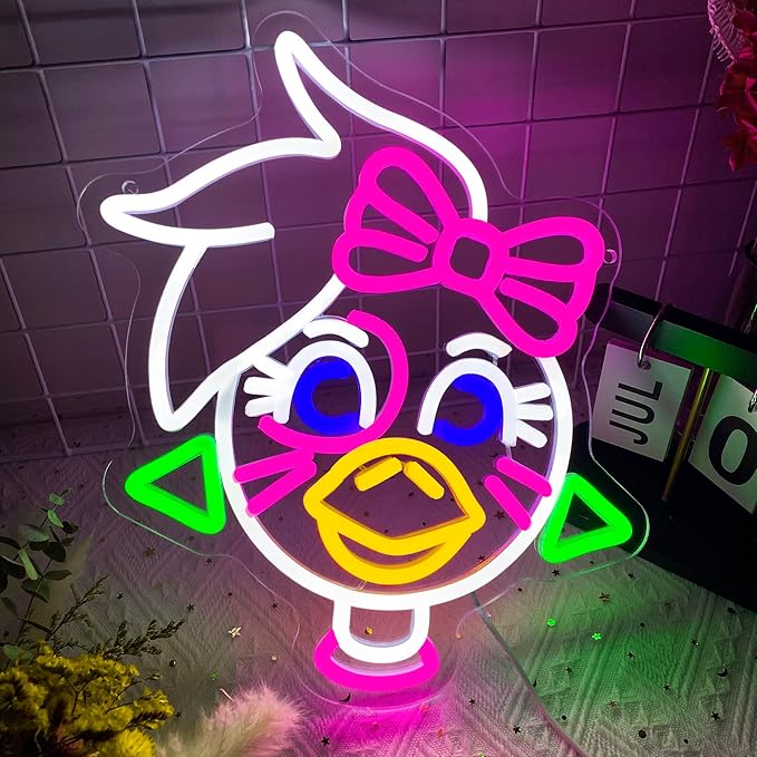 Anime Cartoon Butterfly Bunny Neon Signs for Wall Decor, Gaming Room Decor, USB Dimmable Anime Game Neon Light for Man Cave Kids Room Bedroom Bar Birthday Fan Gifts