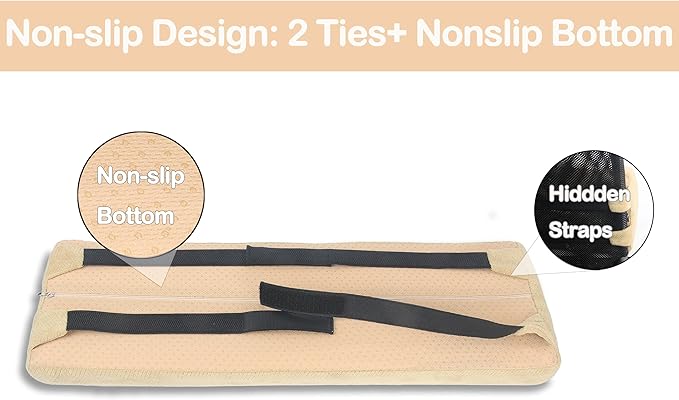 Recliner Leg Pillow Memory Foam Non-Slip Long Bolster Pillow for Legs, Knees, Lower Back and Head, Lumbar Support Pillow 23.6x8x4 Inch Coffee