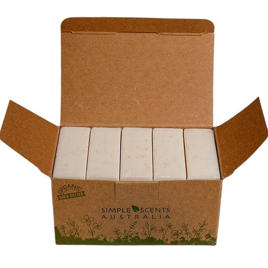 Oatmeal & Milk Scented Natural Soap Bars (5 Bars), 3.5oz Moisturizing French Triple Milled Soap Bars Enriched with Shea Butter - Pure Plant Oil Bath & Body