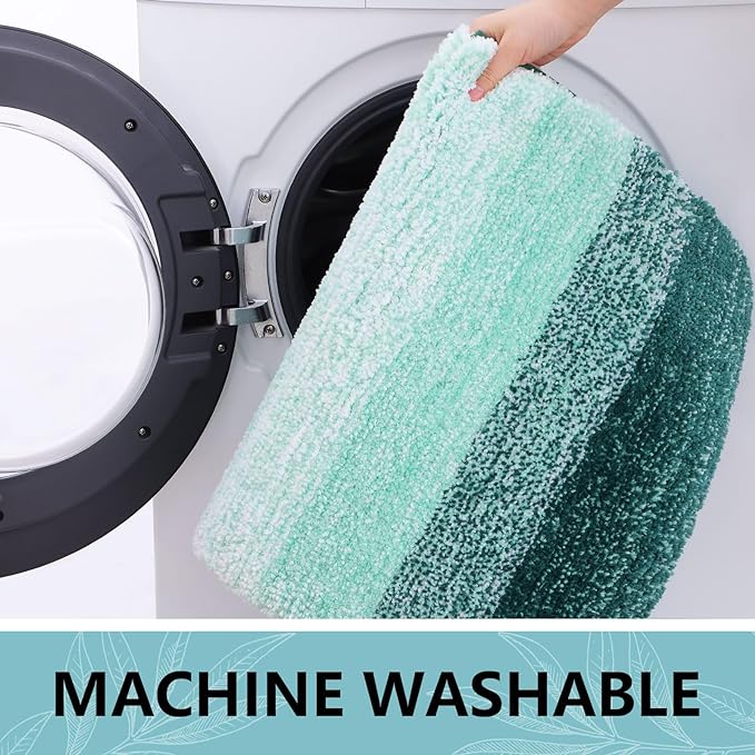 Arotive Microfiber Bathroom Rugs, Shaggy Soft and Absorbent Bath Rug, Non-Slip, Thick Plush Machine Washable Dry Bath Mats for Bathroom, Tub and Shower, 30x20, Dark Green