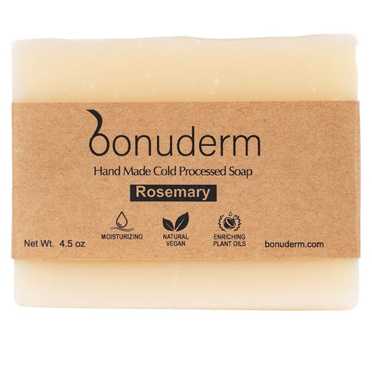 All Natural Rosemary Soap – Natural Soap for Women and Men for Body, Face, and Hands | Handmade Bath Soaps | Coconut & Almond Oils with Shea Butter | Bonuderm