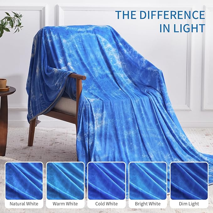 Guohaoi Cooling Blanket (90"x108"King Size) for HotSleepers,Decortive Tie Dye,Absorbs Heat to Keep Body Cool for Night Sweats,Arc-Chill Q-Max >0.5Cool Fiber,Keep Cool,All-Season.