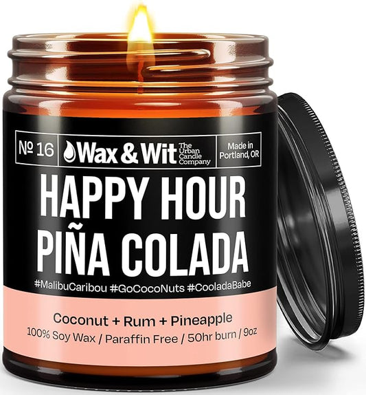 Wax & Wit Funny Soy Candle Gift for Women - Humorous, Aromatherapy Soy Wax Candle, Ideal for Housewarming, Coworker, Birthday – Pineapple, Coconut - 9oz