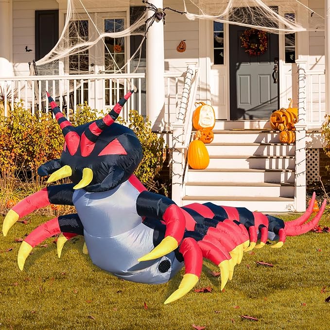 DomKom Halloween Inflatable Decorations, 8FT Centipede Outdoor Holiday Decor Blow Up Halloween Yard Decor, LED Lights Inflatables Outdoor Garden Lawn Halloween Decor