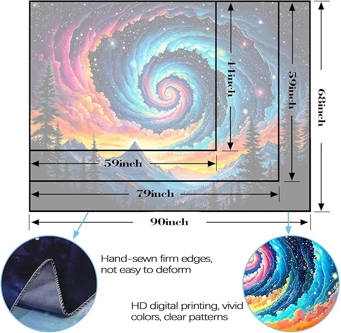 Lunerfex Mountain Tapestry Natural Wall Colorful Landscape Tapestry for Bedroom Ceiling Tapestries Wall Hanging for Bedroom Living Room Wall Decor Mountain-1 44"x60"