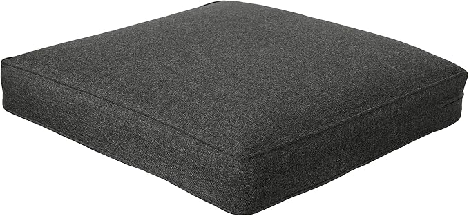 QILLOWAY Polyester Outdoor Chair Cushion Set,Outdoor Cushions for Patio Furniture, All Weather.Charcoal Grey/Black