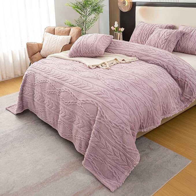 YUSOKI Sherpa Twin XL Blanket-3D Stylish Design Super Soft Fuzzy Cozy Warm Blanket Thick Plush Fluffy Furry Blankets for Teen Girls Women Couch Bed Sofa Chair Men Boys Gift(Rose Pink,65"x90")