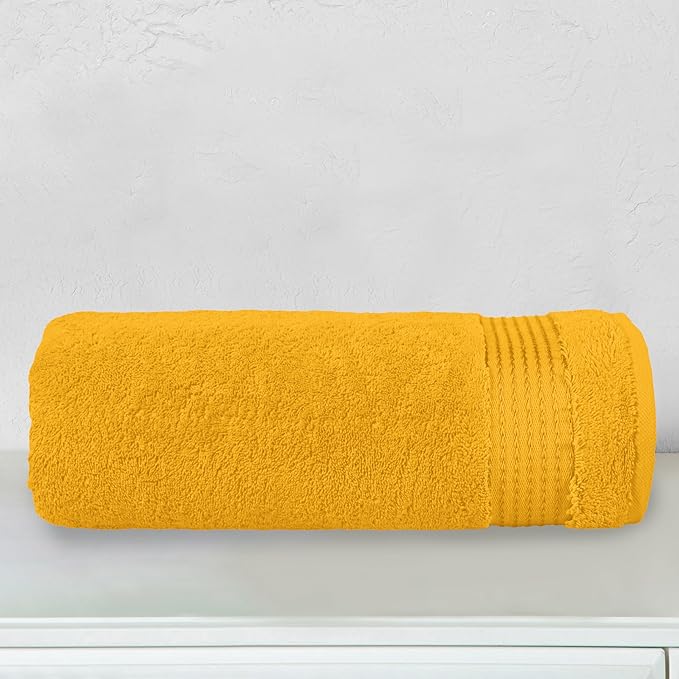 Elegant Comfort Premium Turkish Cotton 1 Piece Jumbo Bath Towel - 35 x 70 inch, Luxurious Hotel Spa Quality 100% Turkish Cotton Large Bath Towel - Highly Absorbent - Soft Bathroom Towel, Orange