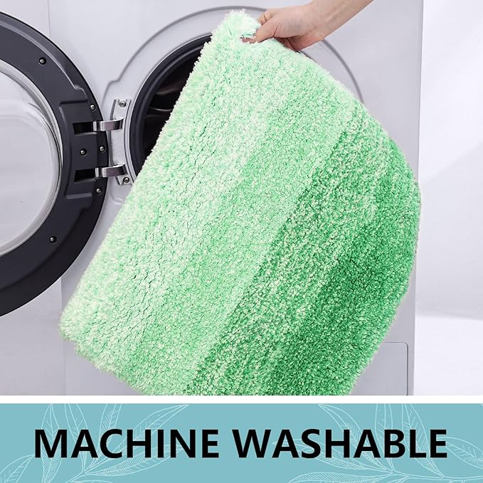 Arotive Microfiber Bathroom Rugs, Shaggy Soft and Absorbent Bath Rug, Non-Slip, Thick Plush Machine Washable Dry Bath Mats for Bathroom, Tub and Shower, 30x20, Green