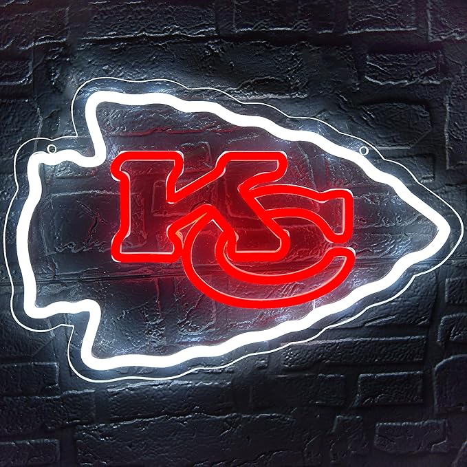 Chief Neon Sign for Wall Decor Football Led Sign for Man Cave Birthday Gifts for Football Fans Football Team Light Up Sign for Party Club Dorm Bar Decor Size16.1 * 10.6In(ZYLD144)