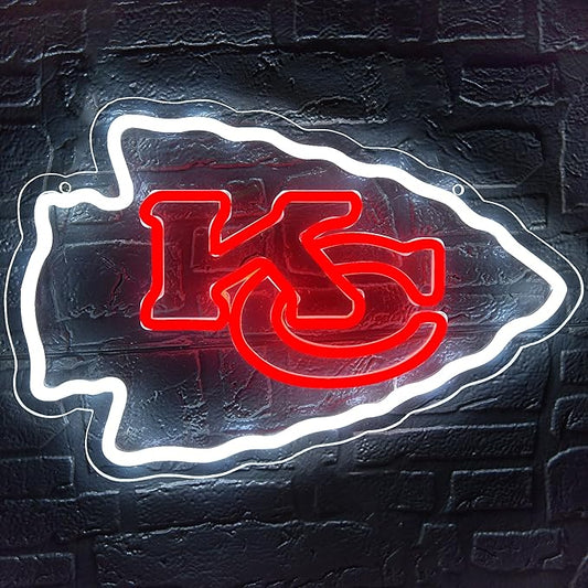 Chief Neon Sign for Wall Decor Football Led Sign for Man Cave Birthday Gifts for Football Fans Football Team Light Up Sign for Party Club Dorm Bar Decor Size16.1 * 10.6In(ZYLD144)